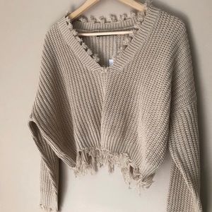 Large Fray Sweater